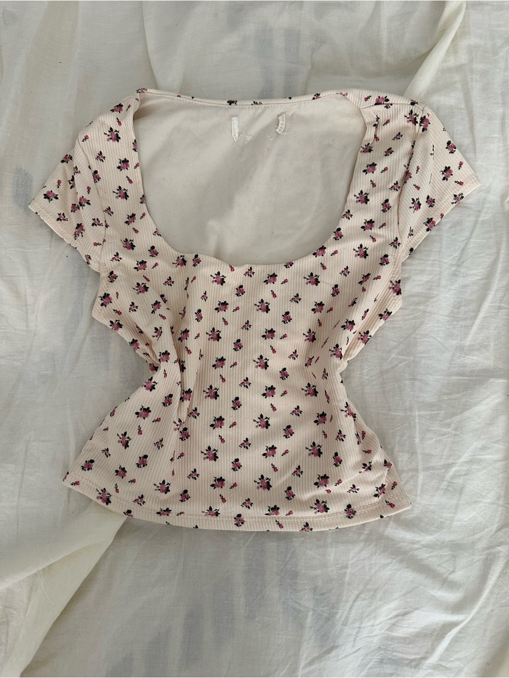 Women’s Pink Floral Scoop Neck Top